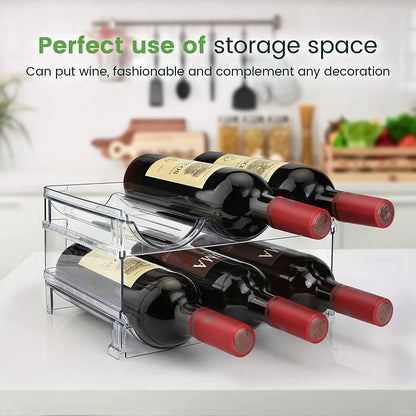 Cabinet Water Bottle Organizer - Set of 2 Stackable Storage Racks for Efficient Water Bottle Storage