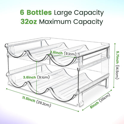 Cabinet Water Bottle Organizer - Set of 2 Stackable Storage Racks for Efficient Water Bottle Storage